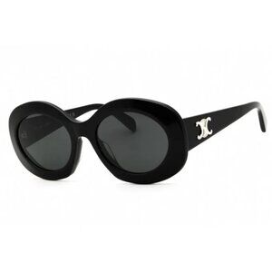 A-54. Celine Triomphe Round Acetate Sunglasses Black